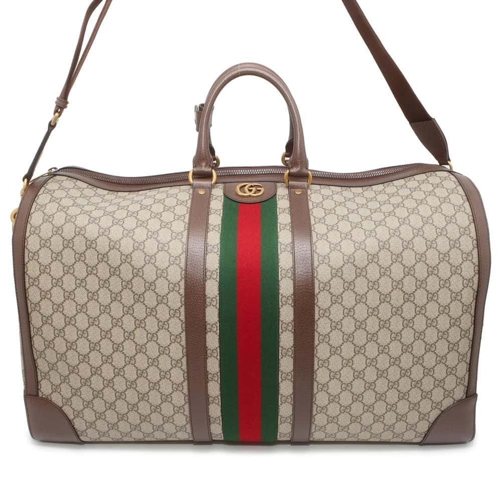 Gucci Boston Bag GG Supreme Canvas Web Shoulder Travel